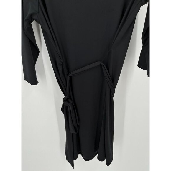 Mud Pie Black Dress Large Stretchy Knit 3/4 Sleeve Belted - Picture 5 of 9